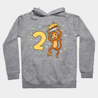 I am 2 with ape - kids birthday 2 years old Hoodie